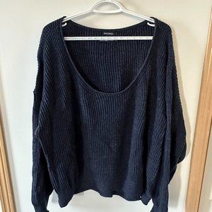 Oversized low scoop neck sweater